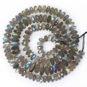 146.67 cts Natural Top Labradorite Faceted Rondelle Loose Beads 1-L Strand 17.5"