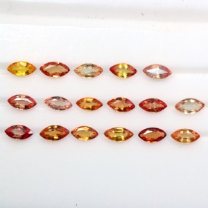 3.07 Cts Natural Top Yellow Orange Sapphire Loose Gems Marquise Cut Lot Oldmogok