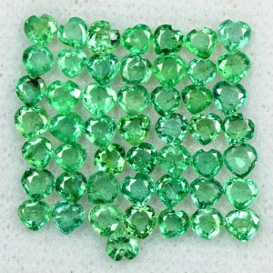 4.88 Cts Natural Green Emerald Loose Untreated Gemston Heart Cut Lot 3 mm Zambia