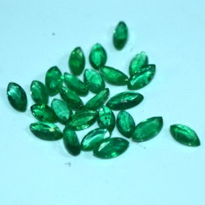 3.18 Cts Marquise Cut Natural Green Emerald 25 pcs 5 x2.5 mm Untreated Zambia