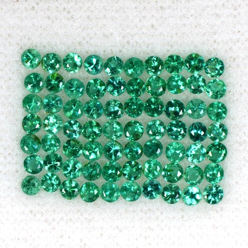 3.04 Cts Natural Top Green Emerald Diamond Cut Round Lot Zambia Untreated 2 mm