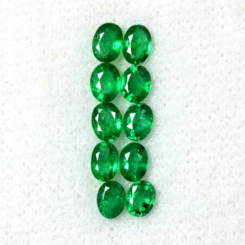 1.59 Cts Natural Top Rich Green Emerald Oval Cut Lot Zambia 4x3 mm Loose Gems