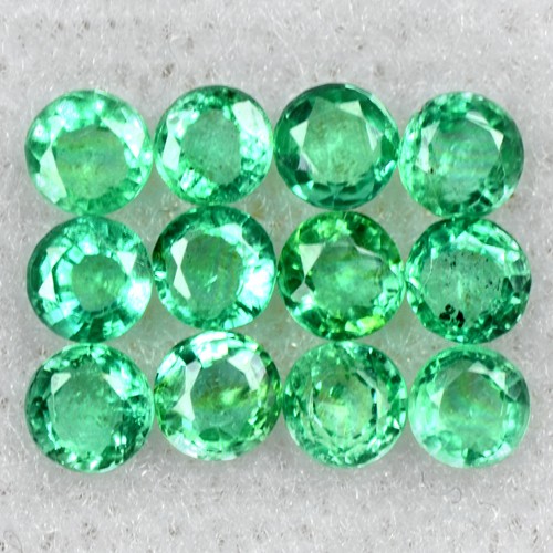 0.95 Cts Natural Top Quality Emerald Round Cut Lot Zambia Size 2 upto 2.5 mm Gem