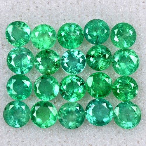 3.23 Cts Natural Top Quality Emerald Round Cut Zambia Size 3 upto 3.5mm Gemstone