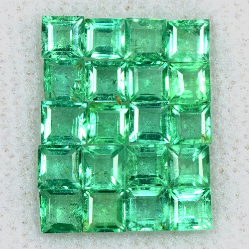 3.02 Cts Natural Green Emerald Top Untreated Gemstone Square Cut Lot 3 mm Zambia