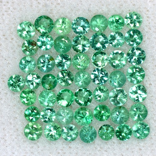 2.96 Cts Natural Top Emerald Loose Gemstone Diamond Round Cut 2.5 mm Lot Zambia