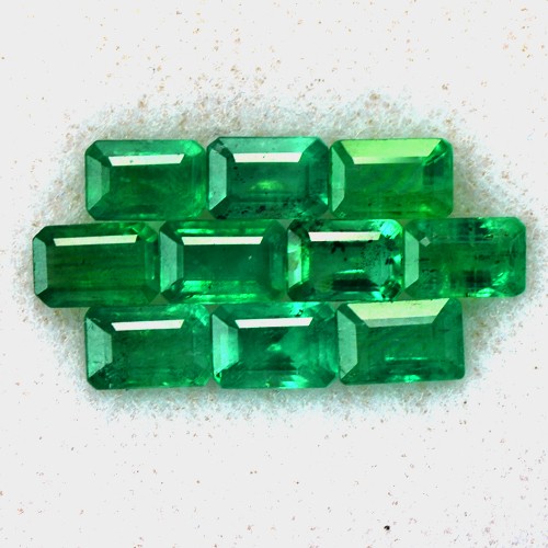 Natural Rich Green Emerald 6x4 mm Octagon cut 6.25 Cts Lot 10 Pcs Zambia Xmas